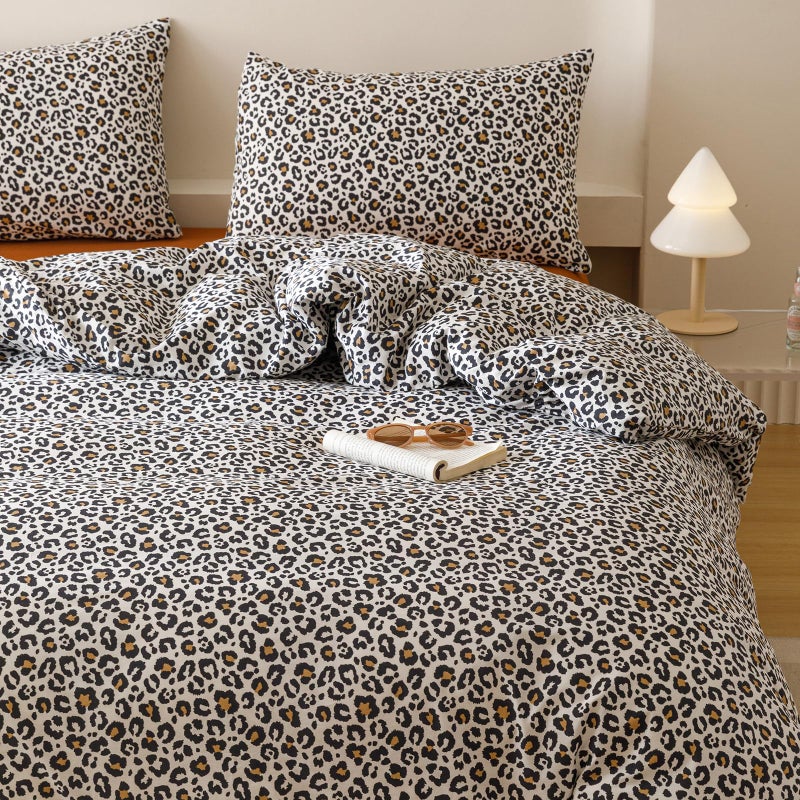 Cottonight Leopard Comforter Set Full Animal Cheetah Print Bedding Set 3 Pieces Leopard Print Comforter Fluffy Soft Bedding Set Kids Teens Full Comforter with 2 Pillowcases - Image 3